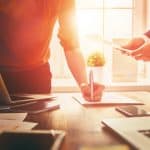 man and woman working