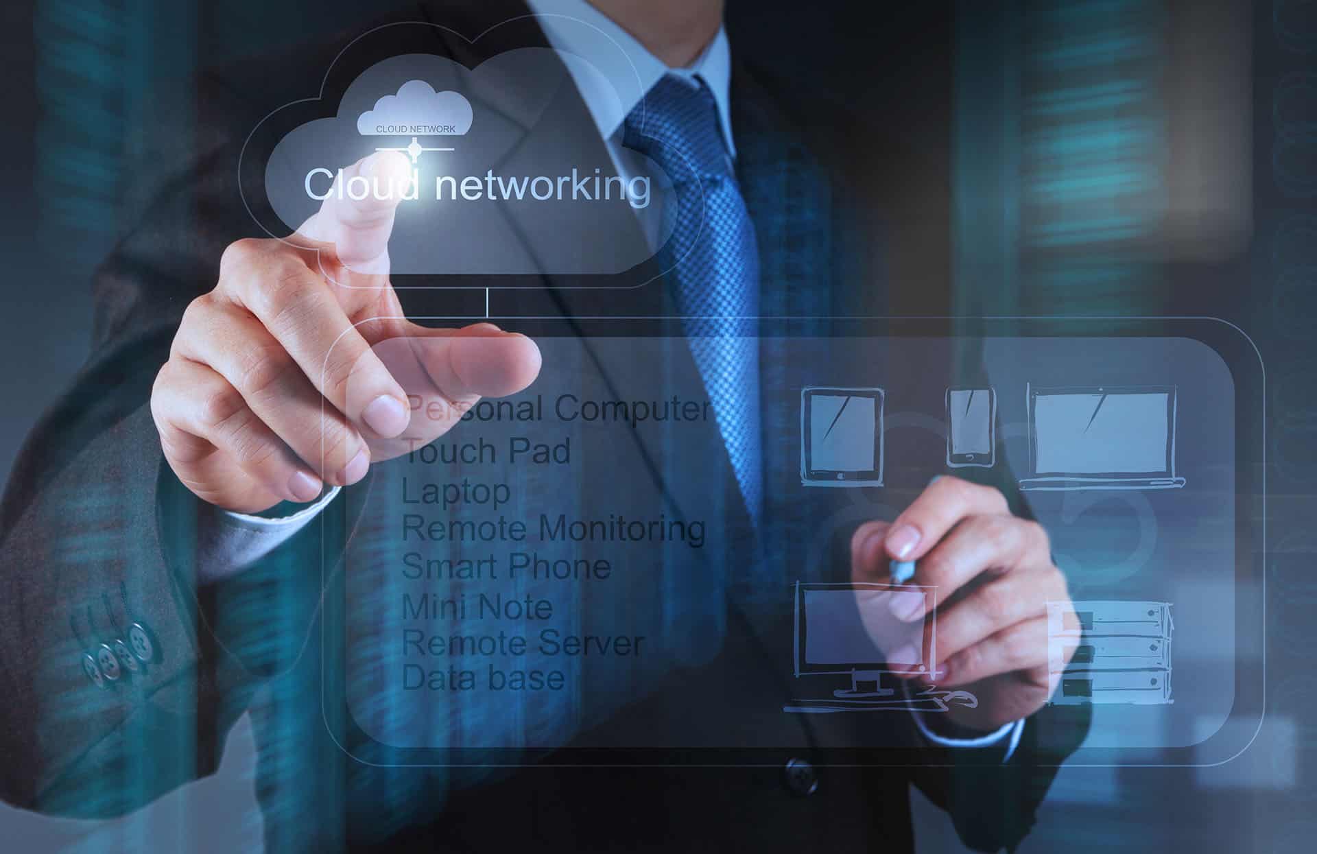 Cloud networking technology for secure business data management and remote IT solutions.