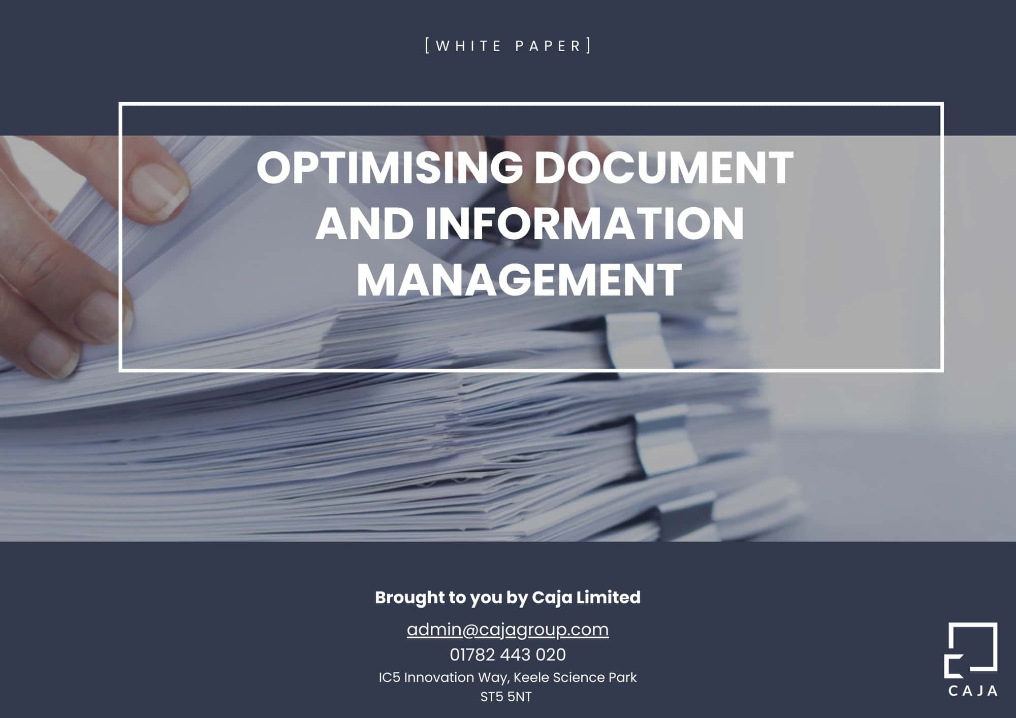 Optimising Document and Data Management Close-up of a person handling documents for data management and optimisation.
