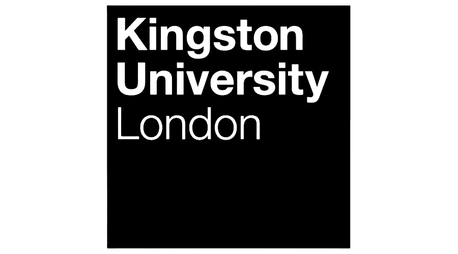 df078169-17b0-4156-a0f6-0e614f230bc6 Kingston University London logo on black background.
